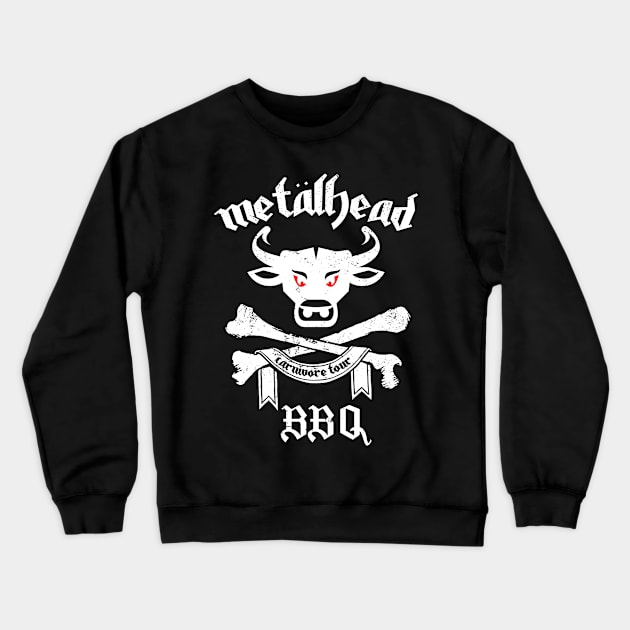 Metal Head BBQ (newest design) Crewneck Sweatshirt by Wicked Mofo